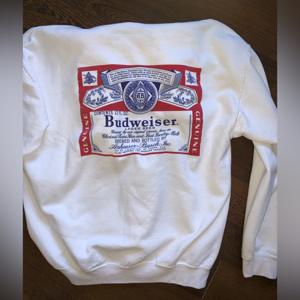 White Bud Wiser Sweatshirt Medium